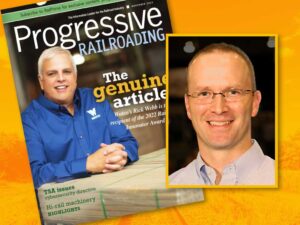 Justin Snyder featured in the November issue of Progressive Railroading Magazine